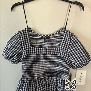 Self Esteem Monochrome Checkered Top